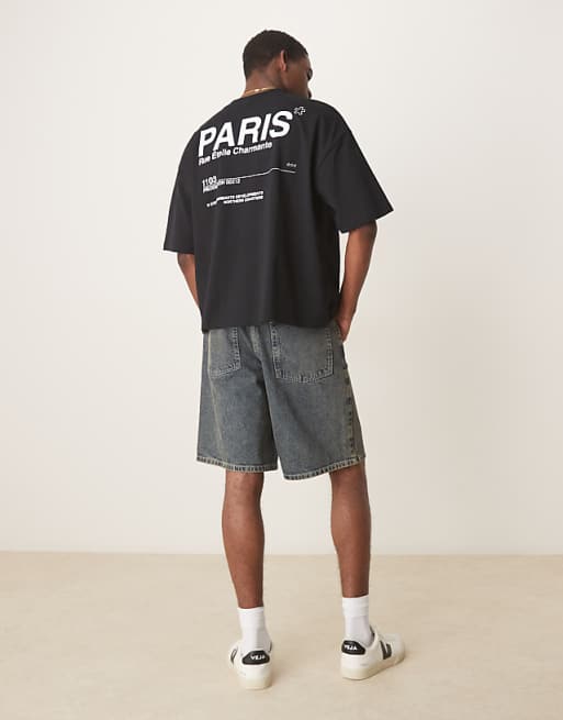 DESIGN Oversized T-shirt With City Graphic In Black