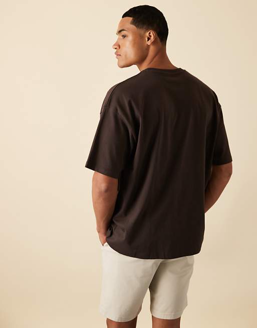 DESIGN Oversized T-shirt With City Graphic In Brown