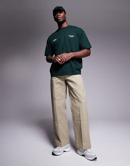 DESIGN Oversized T-shirt With City Graphic In Dark Green
