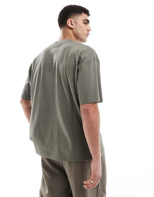 DESIGN Oversized T-shirt With City Graphic In Khaki