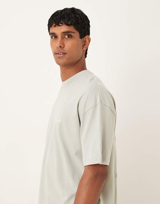 DESIGN Oversized T-shirt With Floral Graphic In Light Grey