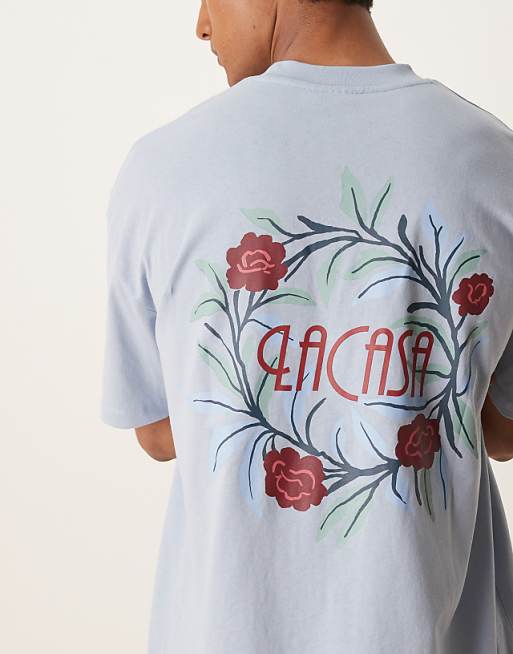 DESIGN Oversized T-shirt With Floral Graphic In Light Blue
