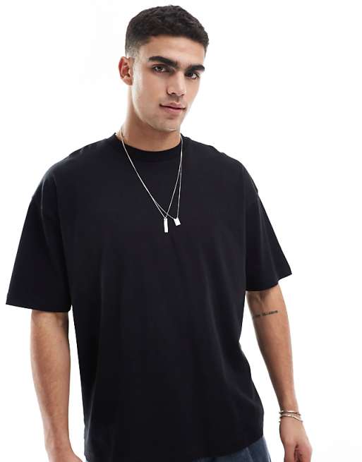 DESIGN Oversized T-shirt With Floral Graphic In Black