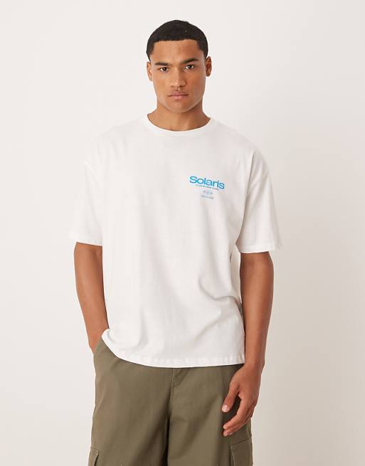 DESIGN Oversized T-shirt With Front And Back Graphic In White