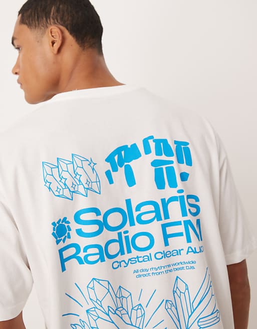 DESIGN Oversized T-shirt With Front And Back Graphic In White