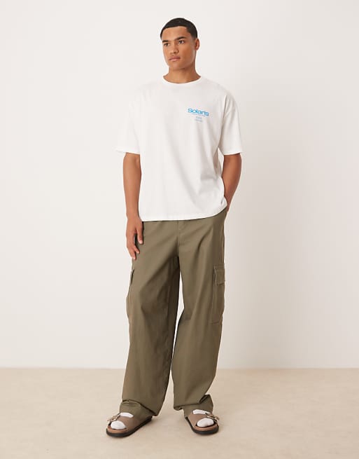 DESIGN Oversized T-shirt With Front And Back Graphic In White