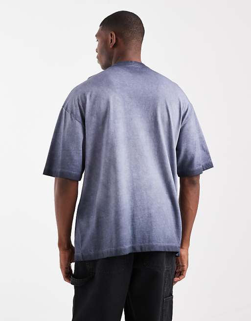 DESIGN Oversized T-shirt With Front Chest Graphic In Washed Blue