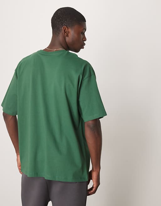 DESIGN Oversized T-shirt With Front City Graphic In Dark Green