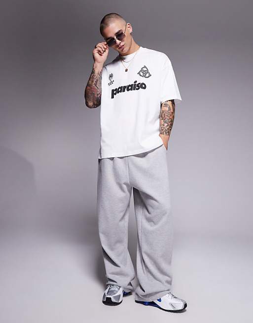 DESIGN Oversized T-shirt With Front Print In White