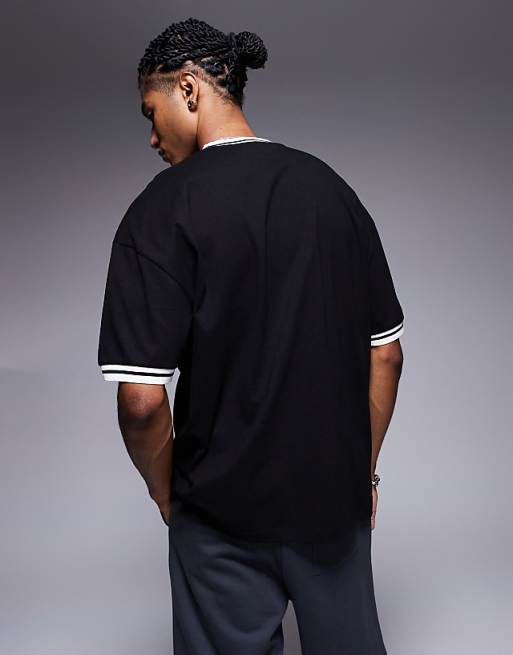 DESIGN Oversized T-shirt With Front Print In Black
