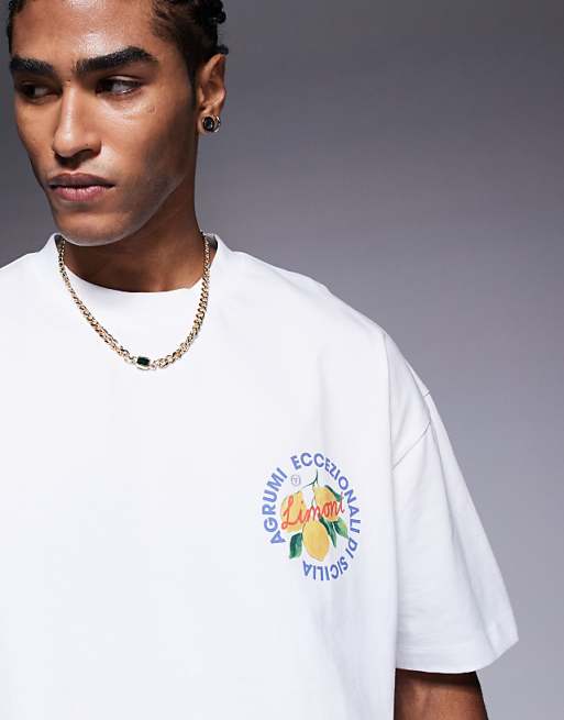 DESIGN Oversized T-shirt With Fruit Graphic In White