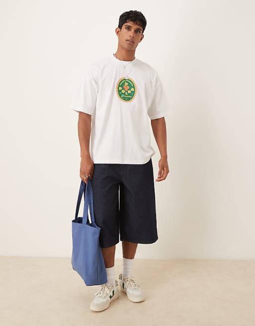 DESIGN Oversized T-shirt With Fruit Print In White