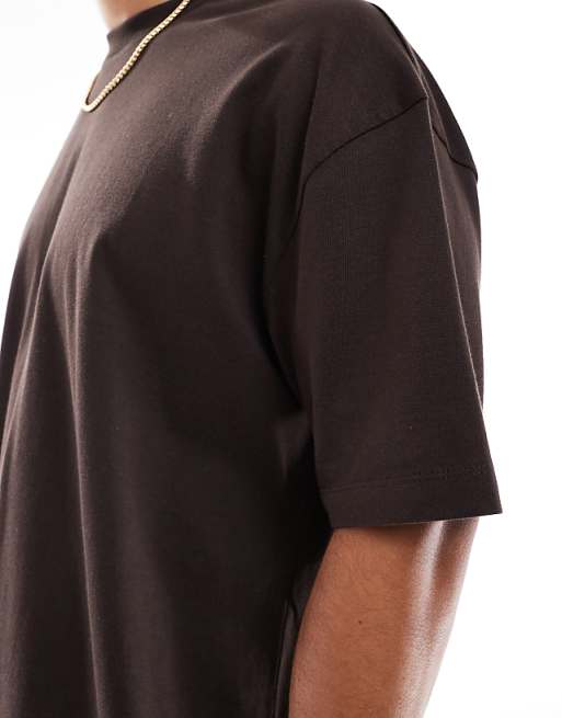 DESIGN Oversized T-shirt With High Summer Graphic In Dark Brown