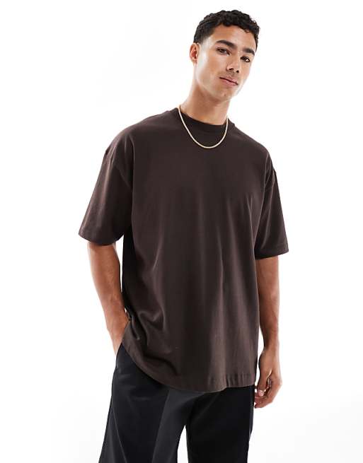 DESIGN Oversized T-shirt With High Summer Graphic In Dark Brown