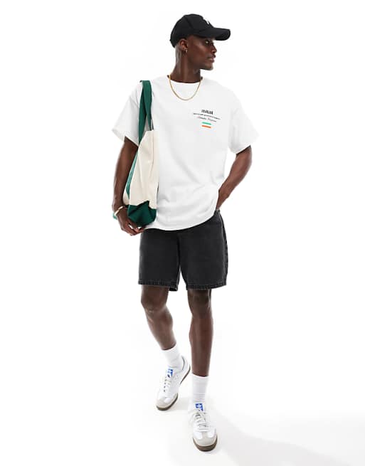 DESIGN Oversized T-shirt With Limoncello Graphic In White