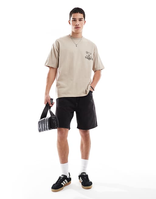 DESIGN Oversized T-shirt With Margarita Graphic In Beige