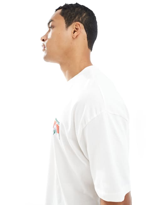 DESIGN Oversized T-shirt With Mountain Graphic In White