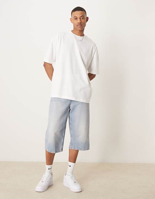 DESIGN Oversized T-shirt With Palm Tree Graphic In White