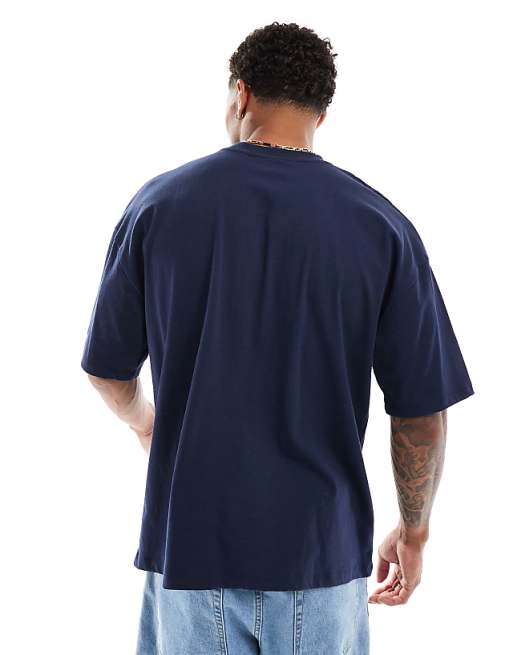 DESIGN Oversized T-shirt With Paraiso Front Print In Navy