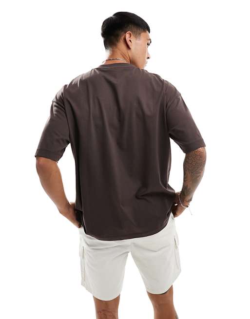 DESIGN Oversized T-shirt With Paraiso Front Print In Brown