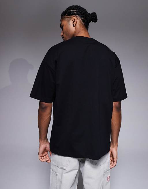 DESIGN Oversized T-shirt With Paraiso Graphic In Black
