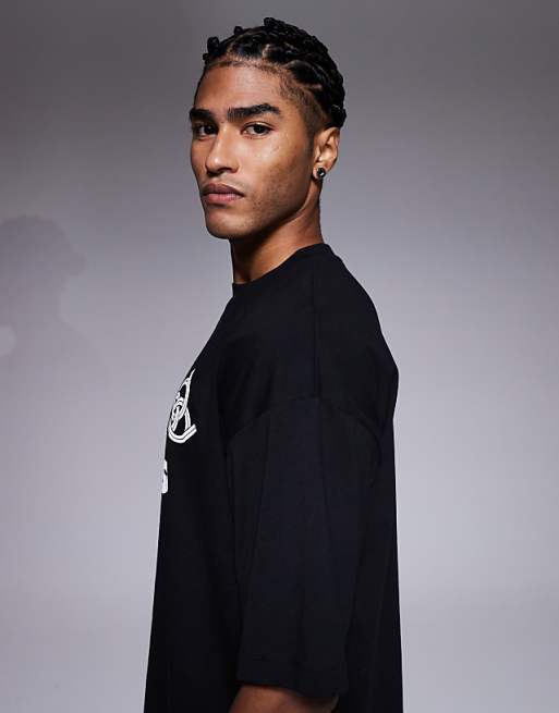 DESIGN Oversized T-shirt With Paraiso Graphic In Black