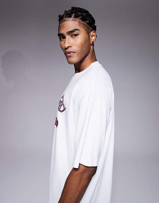 DESIGN Oversized T-shirt With Paraiso Graphic In White