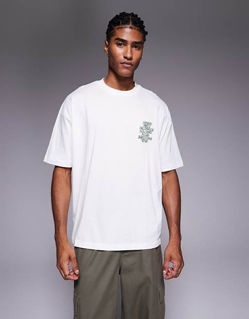 DESIGN Oversized T-shirt With Puff City Text Graphic In White