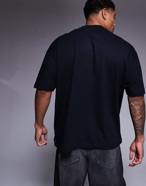 DESIGN Oversized T-shirt With Puff Text Graphic In Black