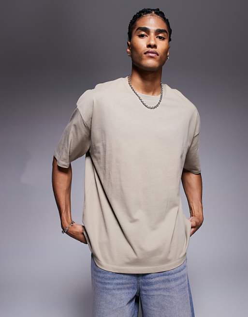DESIGN Oversized T-shirt With Sailing Graphic In Greige
