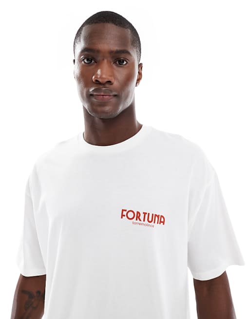DESIGN Oversized T-shirt With Scenic Graphic In White
