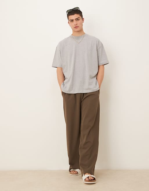 DESIGN Oversized T-shirt With Scenic Graphic In Grey Marl