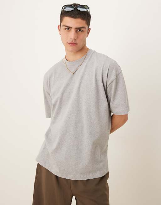 DESIGN Oversized T-shirt With Scenic Graphic In Grey Marl