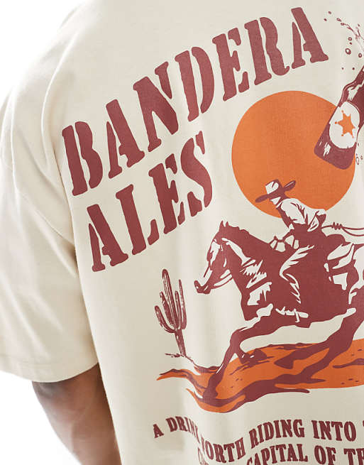 DESIGN Oversized T-shirt With Scenic Graphic In Beige
