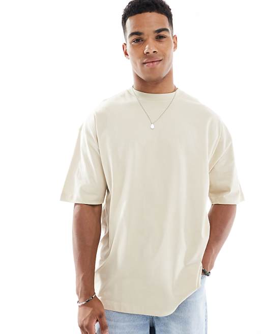 DESIGN Oversized T-shirt With Scenic Graphic In Beige