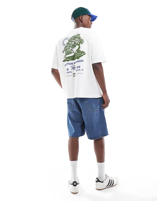 DESIGN Oversized T-shirt With Souvenir Graphic In White