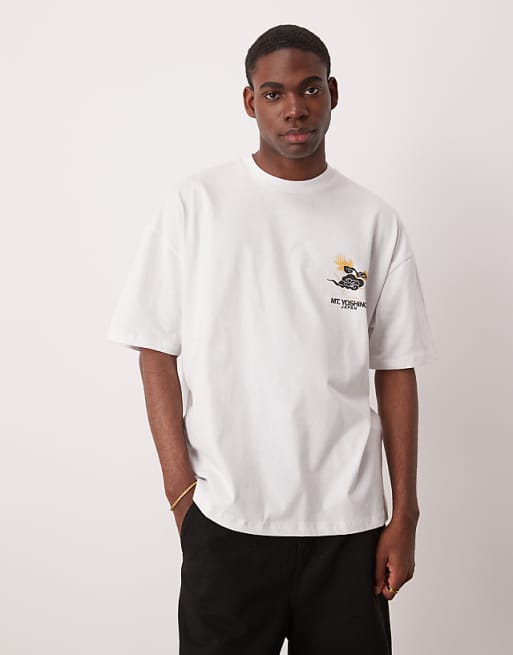 DESIGN Oversized T-shirt With Souvenir Graphic In White
