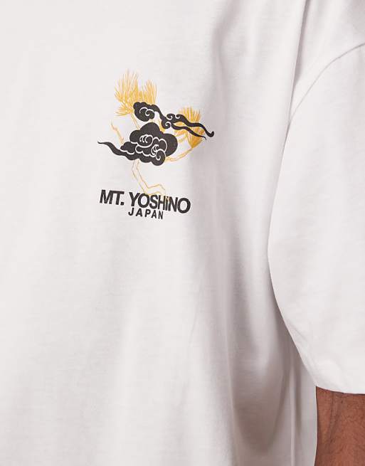 DESIGN Oversized T-shirt With Souvenir Graphic In White