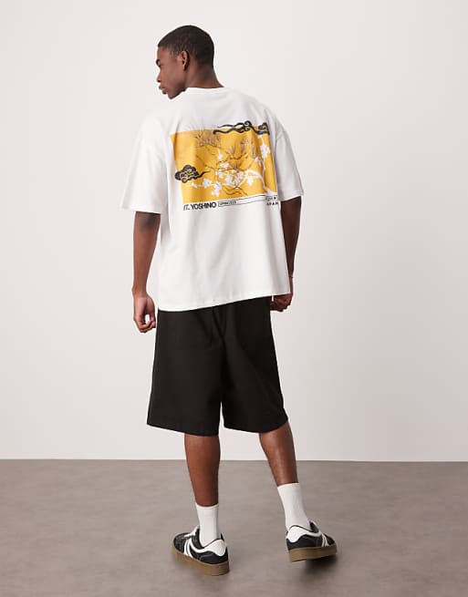 DESIGN Oversized T-shirt With Souvenir Graphic In White