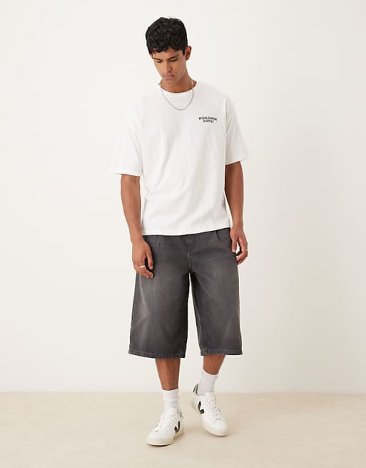DESIGN Oversized T-shirt With Spine Print In White