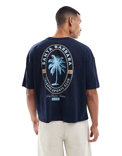 DESIGN oversized t-shirt with sport front graphic in light brown