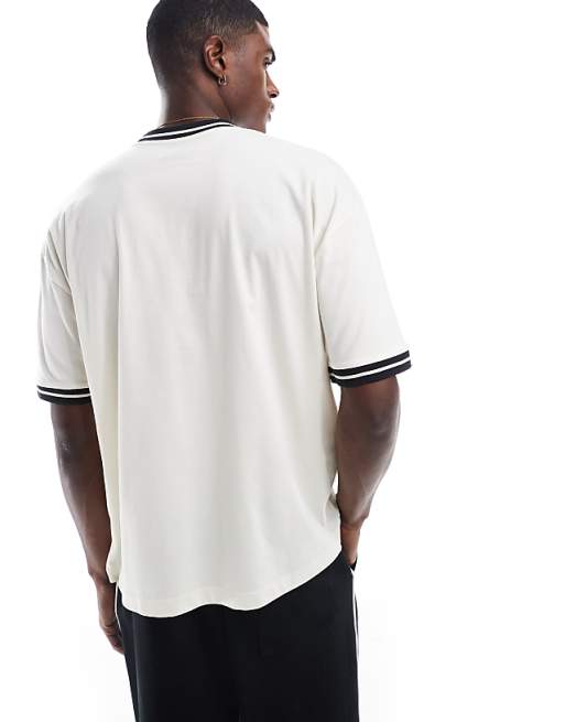 DESIGN Oversized T-shirt With Sports Front Print In Off-white