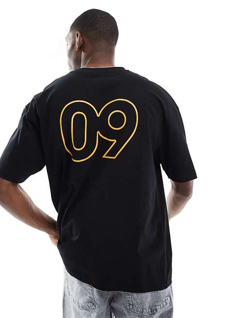 DESIGN Oversized T-shirt With Sports Graphic In Black