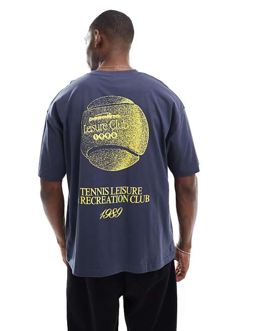 DESIGN Oversized T-shirt With Sports Graphic In Navy