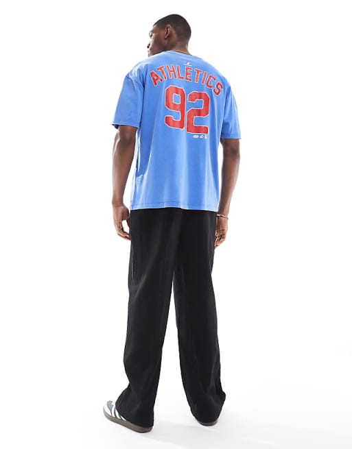 DESIGN Oversized T-shirt With Sports Graphic In Washed Blue
