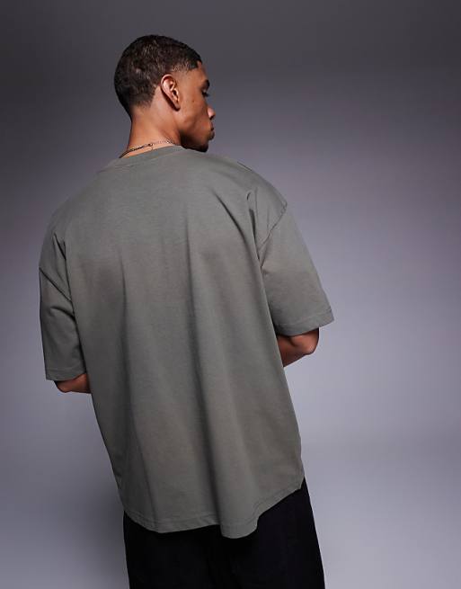 DESIGN Oversized T-shirt With Sports Graphic In Khaki