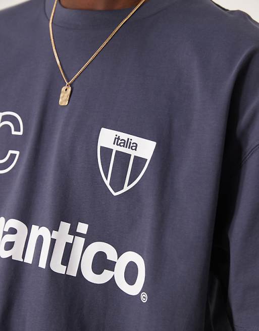 DESIGN Oversized T-shirt With Sports Graphic In Navy
