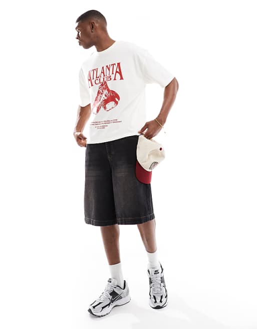 DESIGN Oversized T-shirt With Sports Graphic In Off White