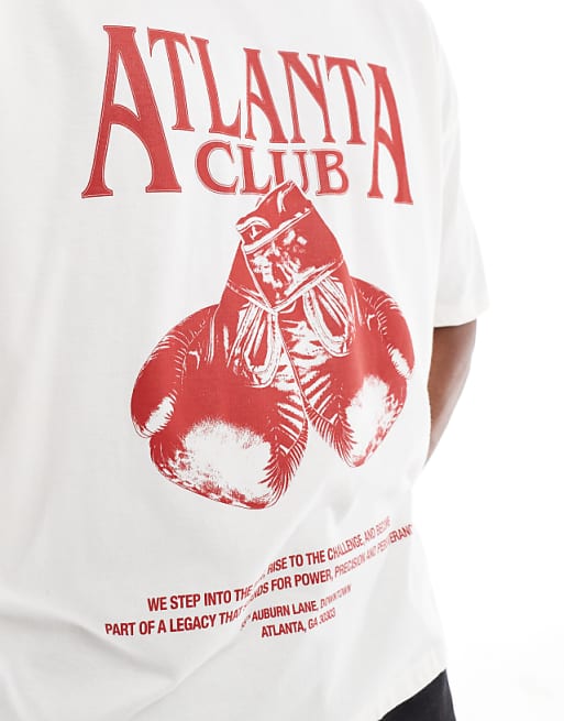 DESIGN Oversized T-shirt With Sports Graphic In Off White