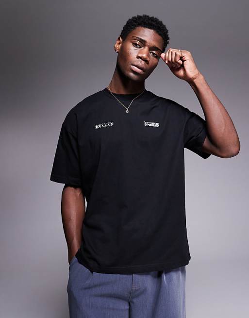 DESIGN Oversized T-shirt With Street Graphic In Black